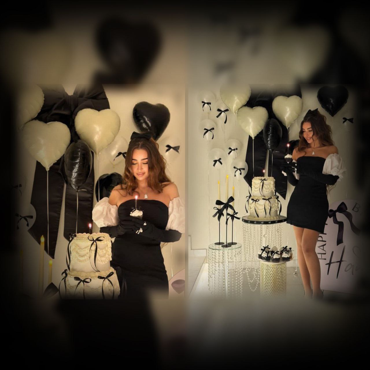 “هنا الزاهد” تحتفل بعيد ميلادها بالأسود والأبيض